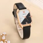 6pcs Square Quartz Watch Dainty Bracelets Set Women Black White Watch - Image 4