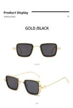 New Vintage Metal Steampunk Sunglasses Men Women Square UV400 - Image 2