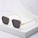New Vintage Metal Steampunk Sunglasses Men Women Square UV400 - Image 6