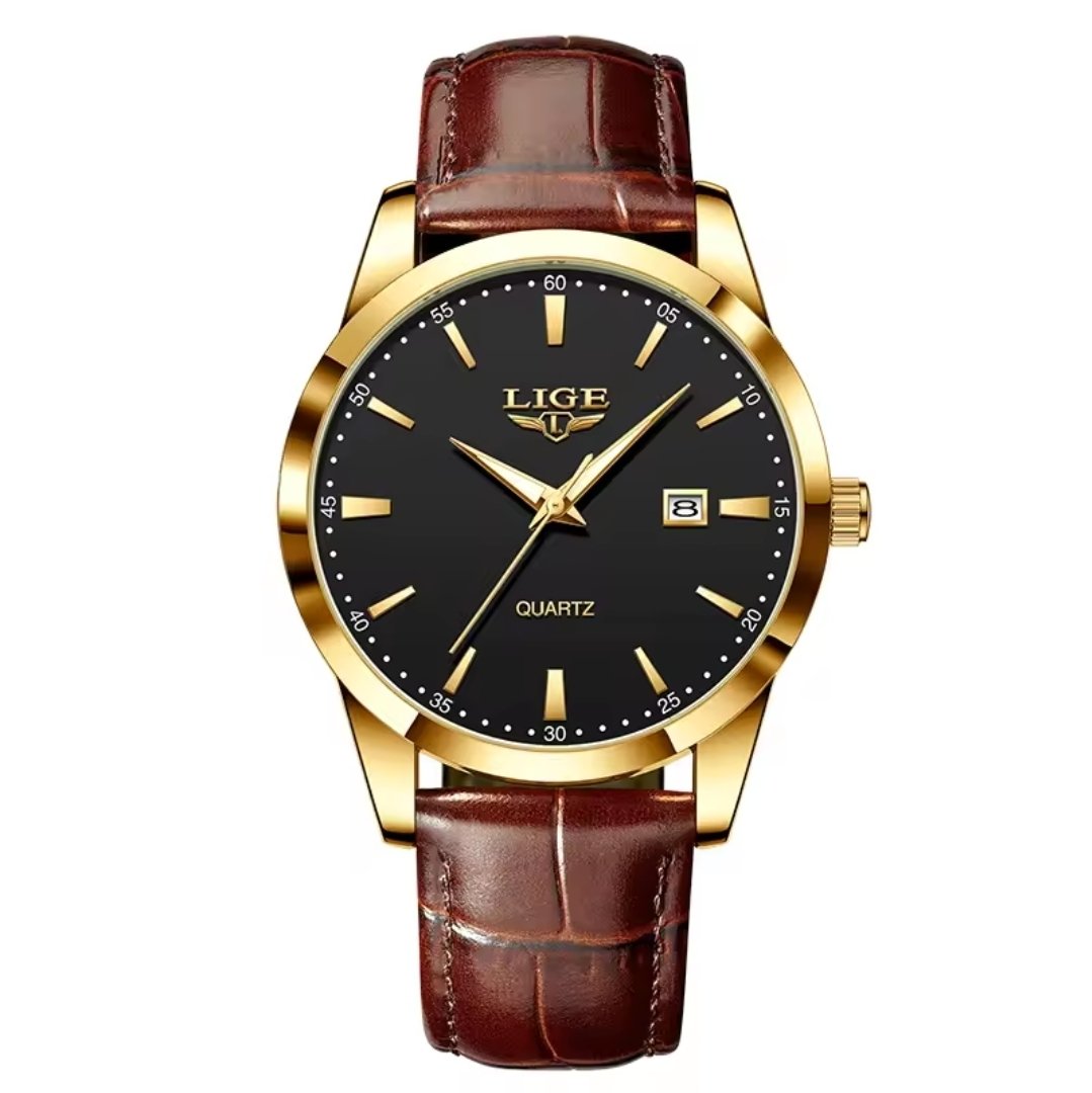 Screenshot_20250915_115028_AliExpress LIGE Fashion Brown Leather Men's Quartz Wristwatches - Image 1