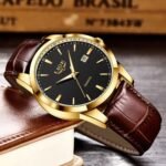 LIGE Fashion Brown Leather Men's Quartz Wrist watches - Image 5