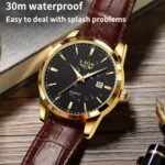 LIGE Fashion Brown Leather Men's Quartz Wrist watches - Image 3