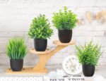 Artificial Plants Small Faux Plants Black for Bathroom Home Office Table Decor Indoor - Image 2