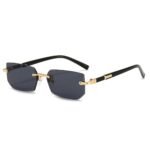 Retro Sunglasses Men Fashion Rimless Shades Cutting Lens