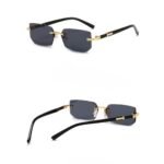 Retro Sunglasses Men Fashion Rimless Shades Cutting Lens - Image 2