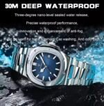 POEDAGAR Luxury Business Man Watch Waterproof Luminous Date Stainless Steel Watch - Image 5