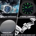 POEDAGAR Luxury Business Man Watch Waterproof Luminous Date Stainless Steel Watch - Image 6
